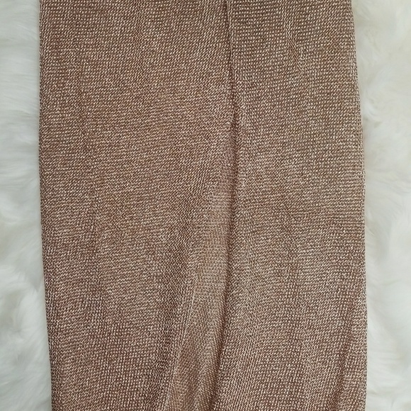 Rose Gold Metallic Wrap Maxi Skirt - Picture 6 of 6